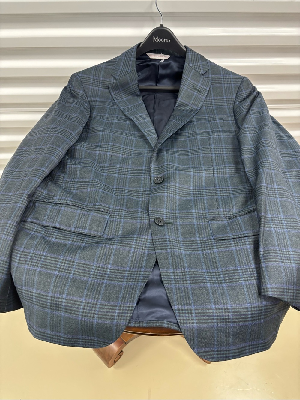 Men's Dark Grey/Blue Harry Rosen Plaid Blazer - by Samuelson